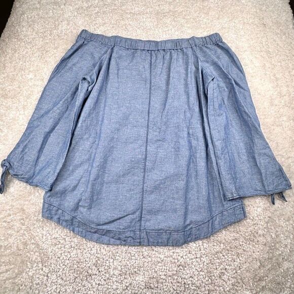 Free People Chambrey Linen Blend Off Shoulder Tunic Top - Picture 3 of 9